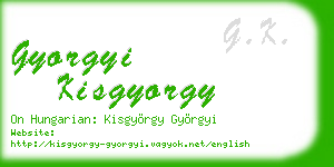 gyorgyi kisgyorgy business card